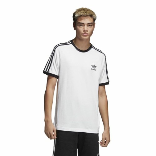 T-shirt med kortärm Herr Adidas 3 Stripes Vit