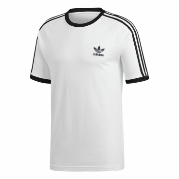 T-shirt med kortärm Herr Adidas 3 Stripes Vit