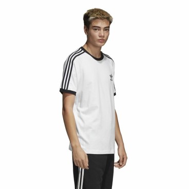 T-shirt med kortärm Herr Adidas 3 Stripes Vit