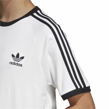 T-shirt med kortärm Herr Adidas 3 Stripes Vit