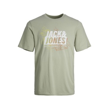 T-shirt med kortärm Herr Jack & Jones JCOMAP SUMMER 12257908 Grön