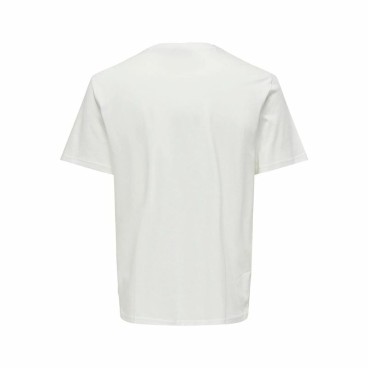 T-shirt med kortärm Herr Only & Sons Onskolton Reg Beach Vit