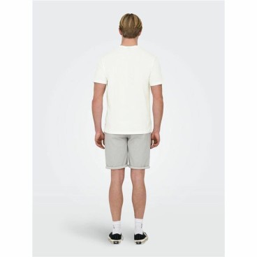 T-shirt med kortärm Herr Only & Sons Onskolton Reg Beach Vit