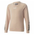 Tröja utan luva, Flickor Puma Alpha Crew Neck Beige Leopard Rosa