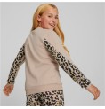 Tröja utan luva, Flickor Puma Alpha Crew Neck Beige Leopard Rosa