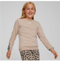 Tröja utan luva, Flickor Puma Alpha Crew Neck Beige Leopard Rosa