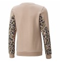 Tröja utan luva, Flickor Puma Alpha Crew Neck Beige Leopard Rosa