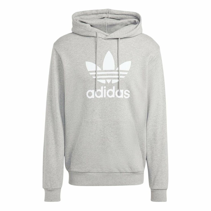 Tröja med huva Herr Adidas TREFOIL HOODY IA4884 Grå