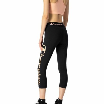 Sport-leggings, Dam Champion Quick-Dry Script Logo Crop Svart