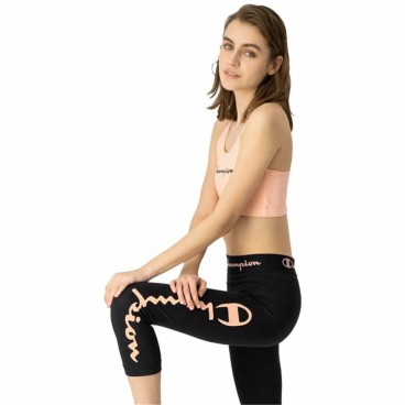 Sport-leggings, Dam Champion Quick-Dry Script Logo Crop Svart