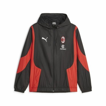 Träningsjacka Herr Puma Ac Milan Prematch Svart Röd