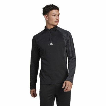 T-shirt med lång ärm Herr Adidas 1/4-Zip Svart