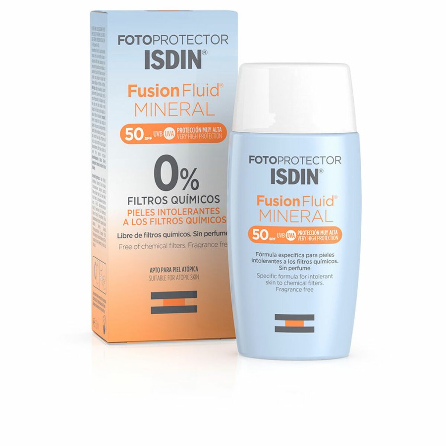 Ansiktssolkräm Isdin Fotoprotector Fusion Fluid Mineral SPF 50+ 50 ml