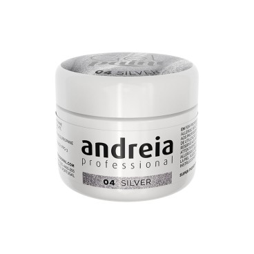 Gel-nagellack Andreia Gel Paint Silvrig Nº 04 4 ml