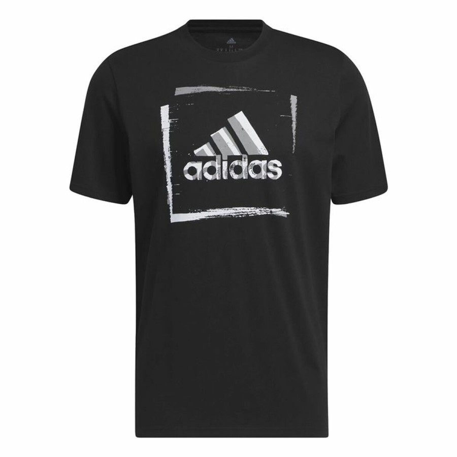 T-shirt med kortärm Herr Adidas Svart (S)