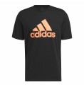 T-shirt med kortärm Herr Adidas Logo Svart (L)