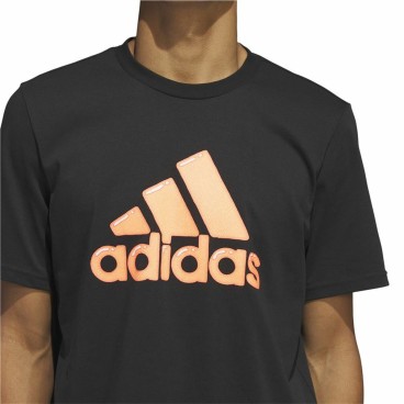 T-shirt med kortärm Herr Adidas Logo Svart (L)