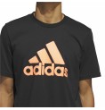 T-shirt med kortärm Herr Adidas Logo Svart (L)