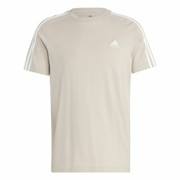 T-shirt med kortärm Herr Adidas 3 Stripes Beige (L)