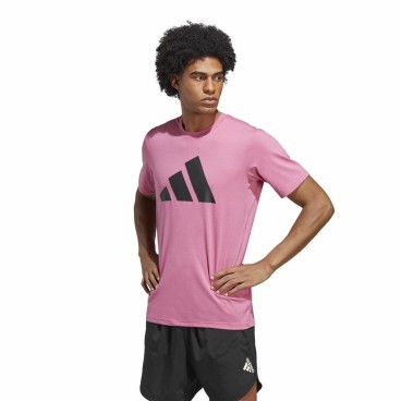 T-shirt med kortärm Herr Adidas Training Essentials Plommon (S)