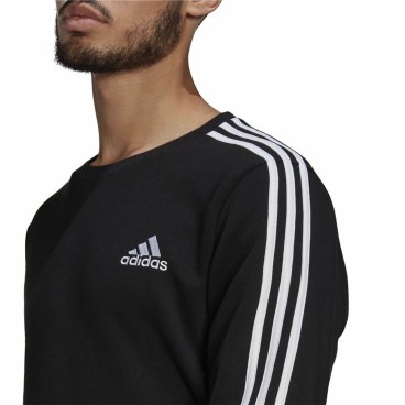 Tröja utan huva Herr Adidas 3 Stripes Svart