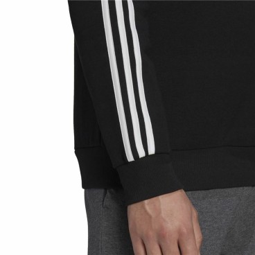 Tröja utan huva Herr Adidas 3 Stripes Svart