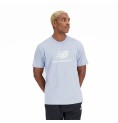 T-shirt med kortärm Herr New Balance Essentials Stacked Logo Indigo (L)