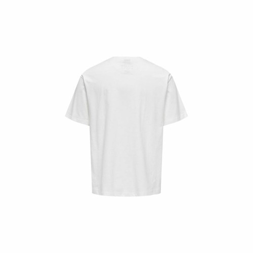 T-shirt med kortärm Herr Only & Sons Mickey Rlx Cloud Dancer Vit