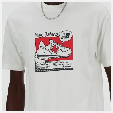 T-shirt med kortärm Herr New Balance MT41593 SST Vit (S)