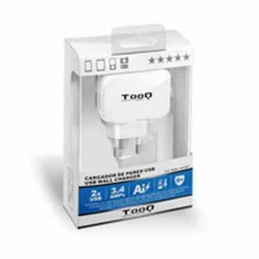 Väggladdare TooQ TQWC-1S02WT USB x 2 17W Vit 17 W