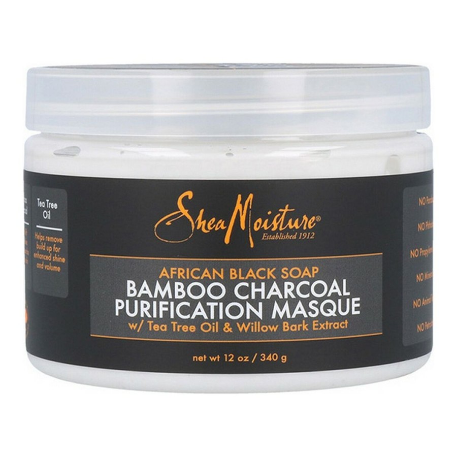 Hårinpackning African Black Soap Bamboo Charcoal Shea Moisture (340 g)