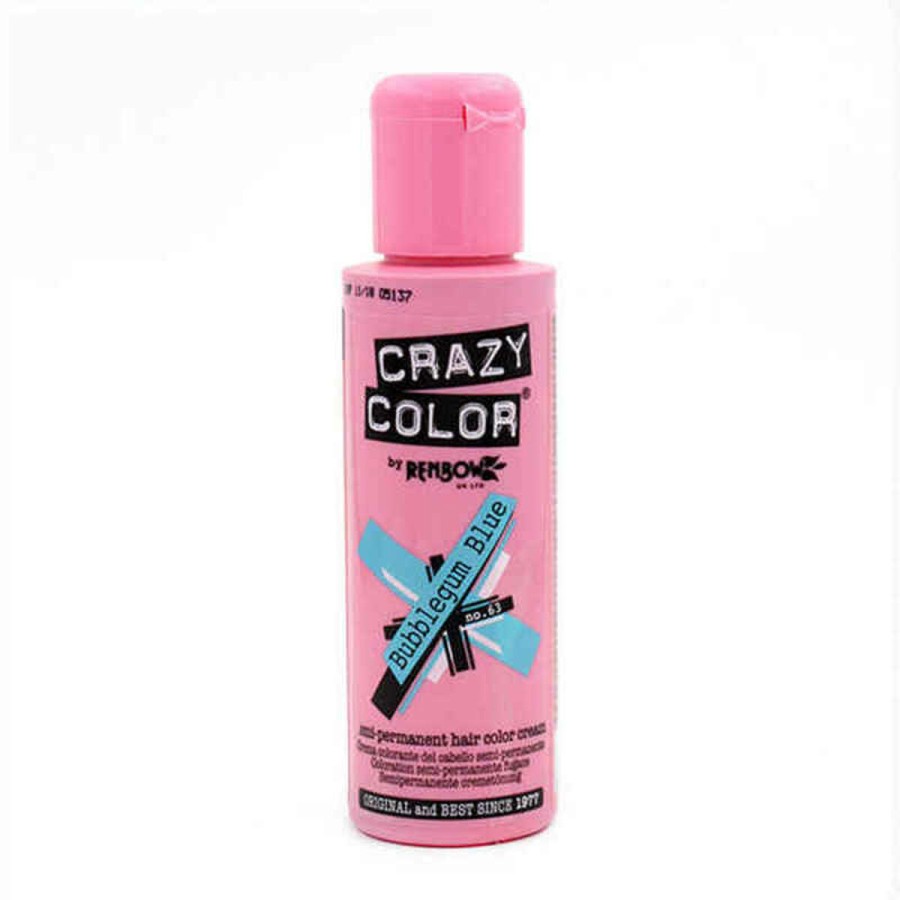 Semipermanent hårfärg Crazy Color 002281 Nº 63 Bubblegum Blue (100 ml)