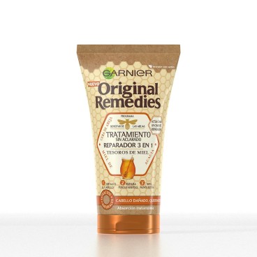 reparerande creme som ej behöver sköljas ut Garnier Original  Remedies Tesoros de Miel  3 i 1 (150 ml)