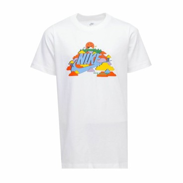 Barn T-shirt med kortärm Nike Happy Cloud Vit