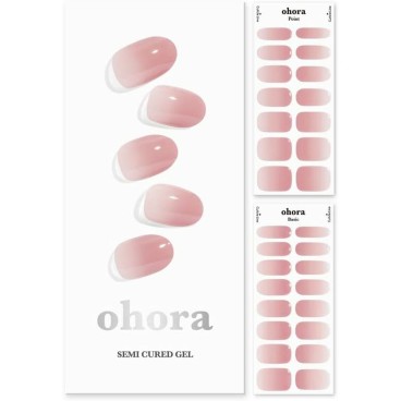 Nagelgeléark Ohora Semi Cured Gel Milk Rose 30 Delar