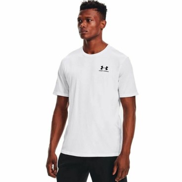 Sporttröja med ärmar Under Armour Sportstyle Left Chest Vit