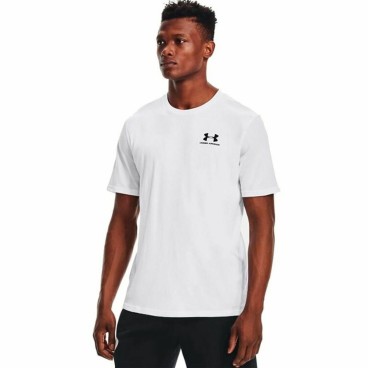 Sporttröja med ärmar Under Armour Sportstyle Left Chest Vit