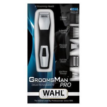 Sladdlös Trimmer Wahl GroomsMan Pro Svart