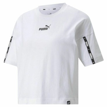 T-shirt med kortärm Dam Puma Power Tape Cropped Vit