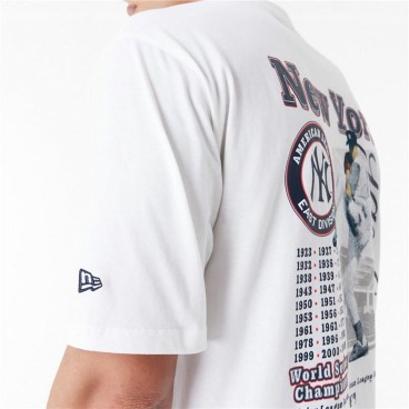 T-shirt med kortärm Herr New Era MLB PLAYER GRPHC OS TEE NEYYAN 60435538 Vit (XL)