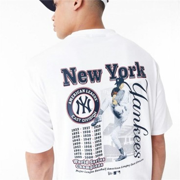 T-shirt med kortärm Herr New Era MLB PLAYER GRPHC OS TEE NEYYAN 60435538 Vit (XL)