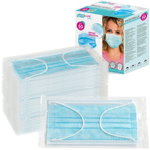 Box of hygienic masks SensiKare 50 Delar (12 antal)