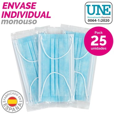 Box of hygienic masks SensiKare 25 Delar (12 antal)