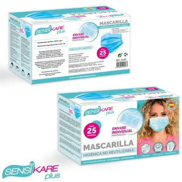 Box of hygienic masks SensiKare 25 Delar (12 antal)