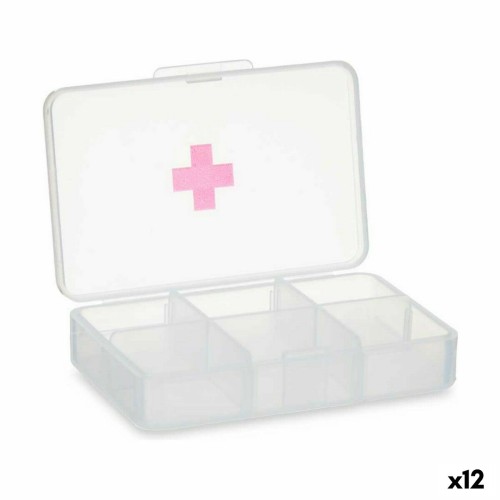 Doseringsask med fack Transparent Plast (11,5 x 18 x 2,2 cm) (12 antal)