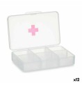 Doseringsask med fack Transparent Plast (11,5 x 18 x 2,2 cm) (12 antal)