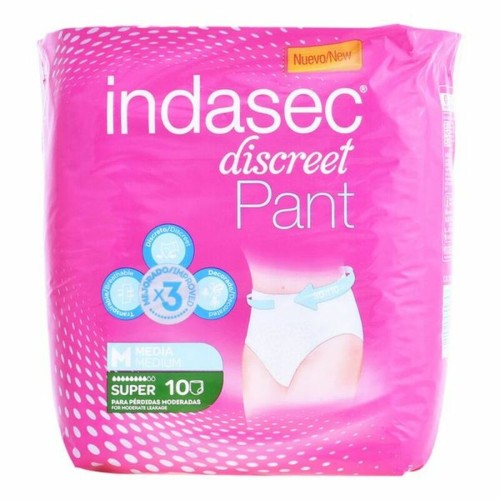 Inkontinensblöjor Pant Super Talla Mediana Indasec Pant Super (10 uds)