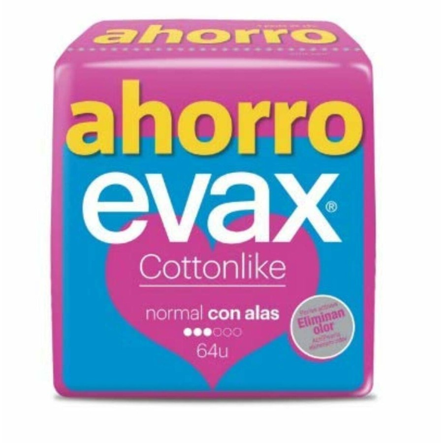 Normala dambindor med vingar Evax Cottonlike 64 antal