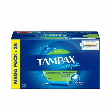 Supertamponger Tampax Compak 36 antal