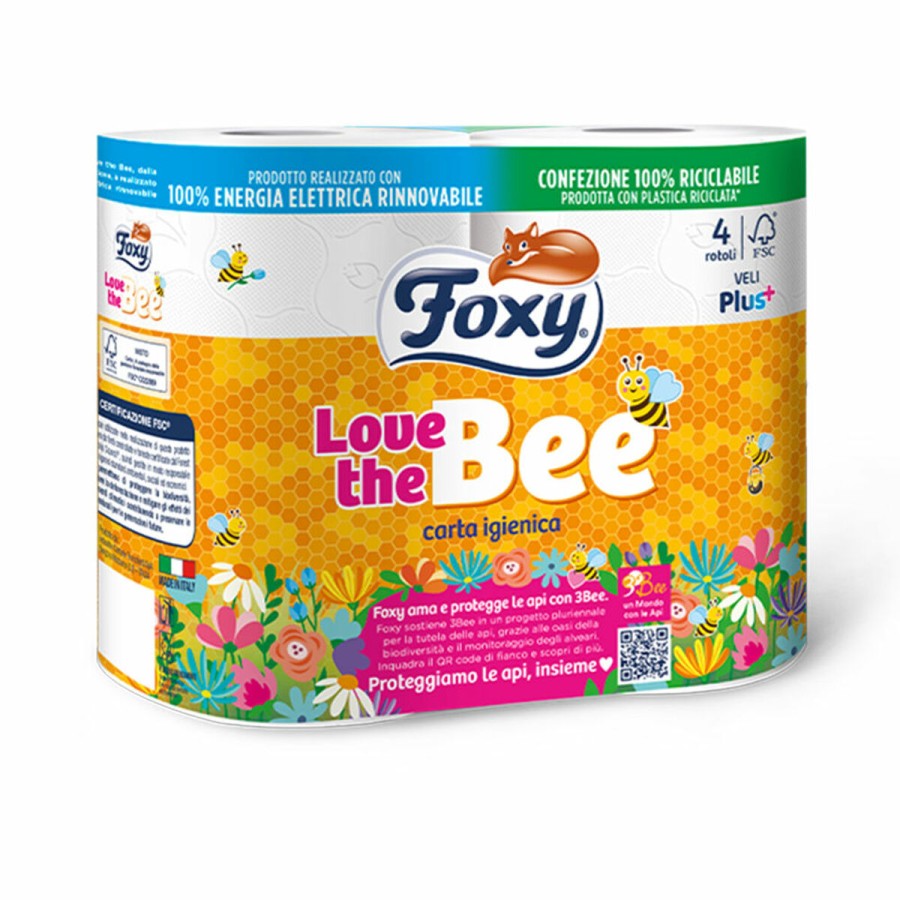 Toalettrulle Foxy Love the bee (4 antal)